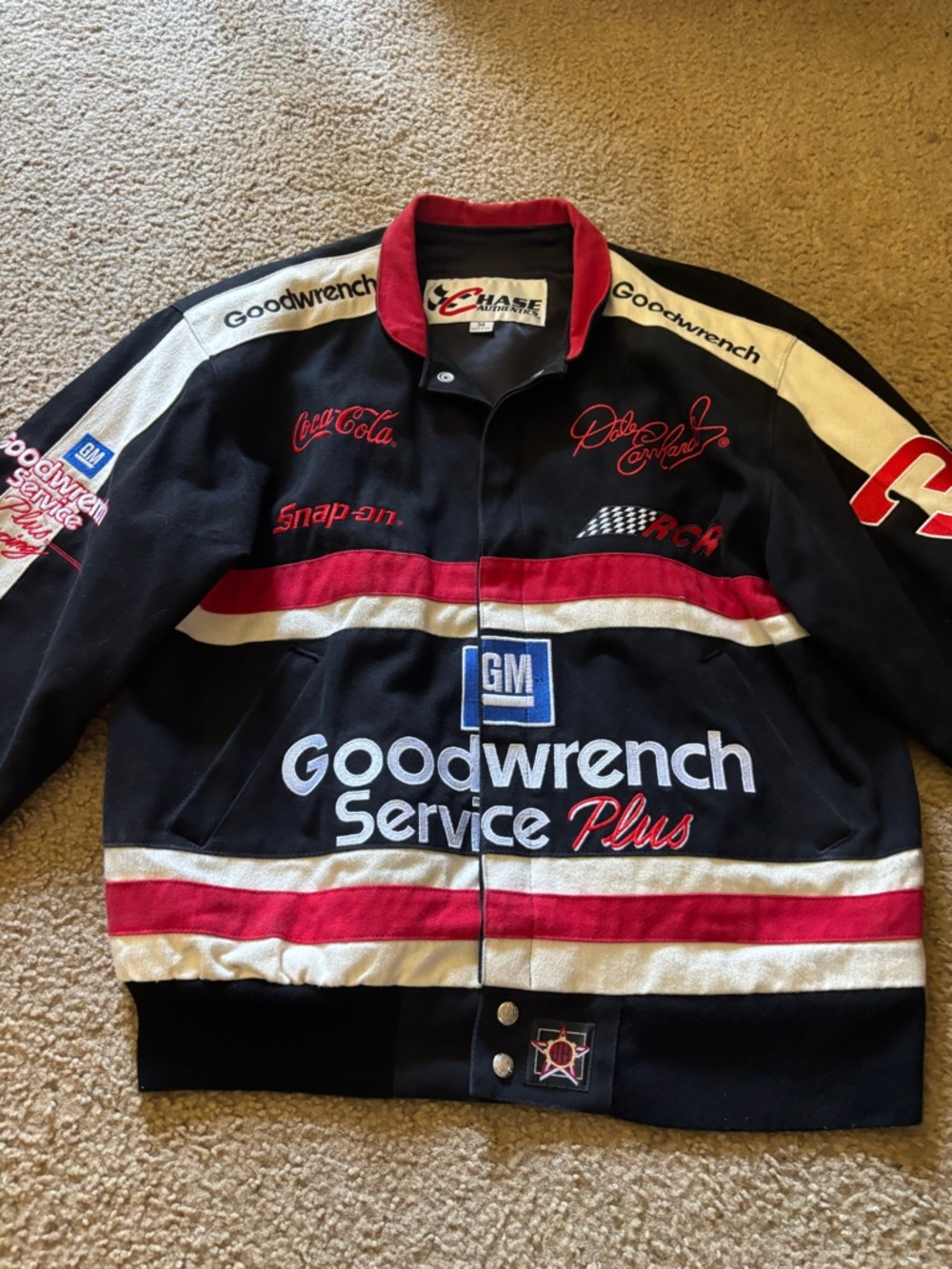 Vintage Nascar Dale Earnhardt Jacket Mens Medium Goodrich Service Plus